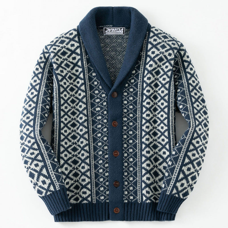 Herren Strickjacke mit traditionellem nordischem Muster Drune
