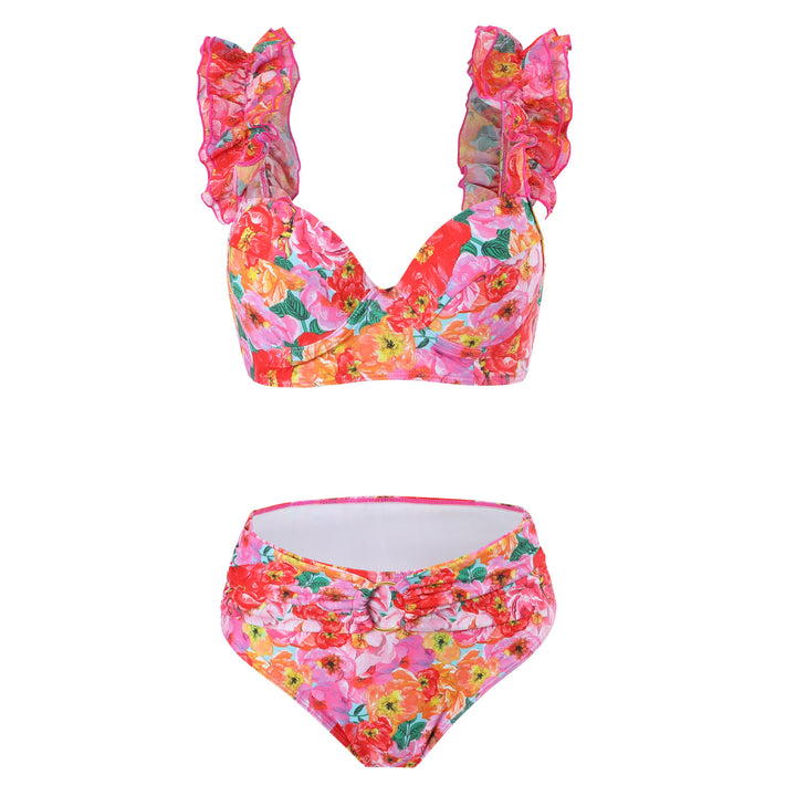 Damen Maxirock mit floralem Design und praktischer Schleifenbindung Drune
