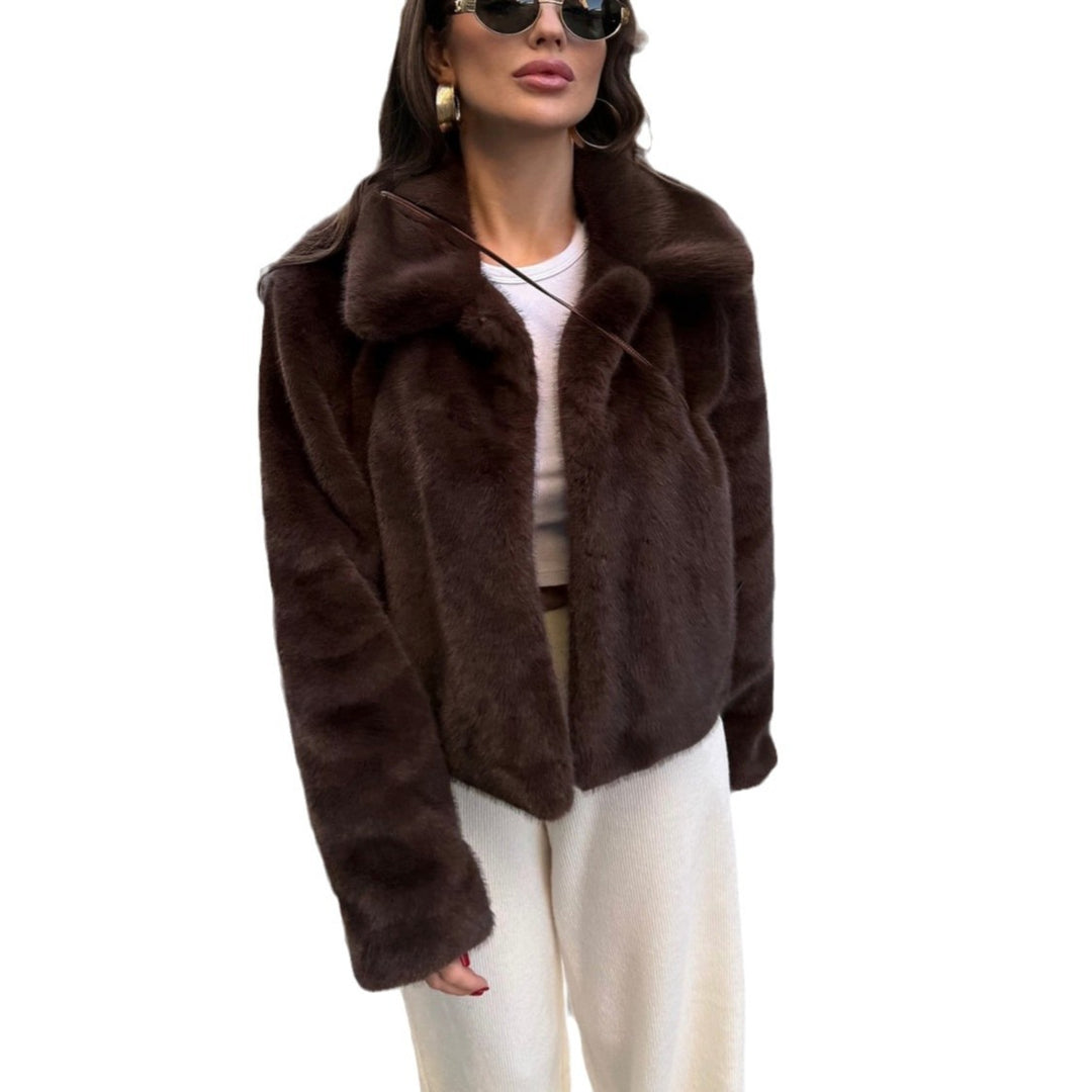 Damen Kunstpelz Jacke Drune