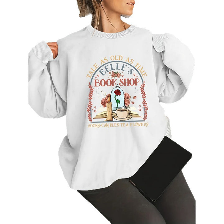 Damen Sweatshirt mit einzigartigem Buchladen-Motiv Drune