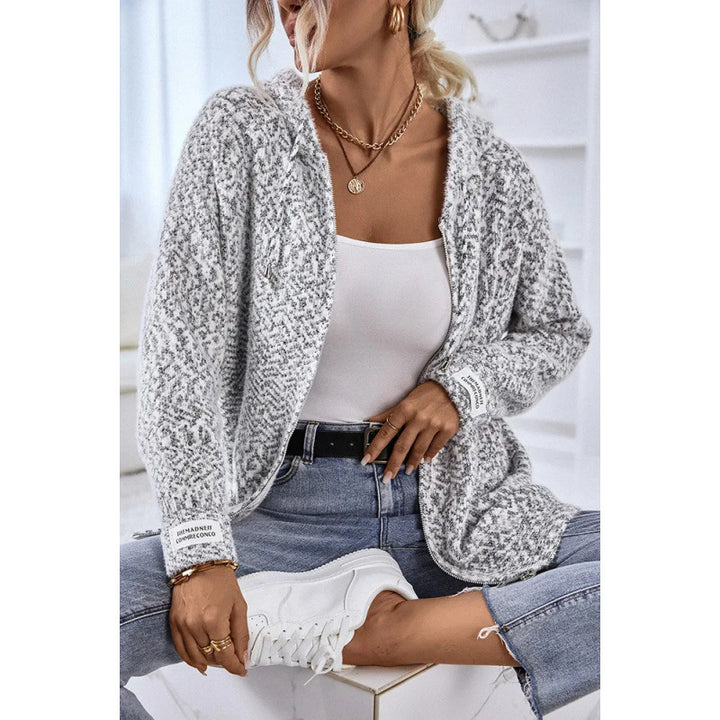 Damen Cozy Boucle Strick Hoodie Drune