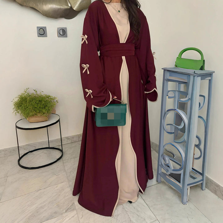 Damen Maxikleid mit eleganten Schleifendetails und fließendem Schnitt Drune