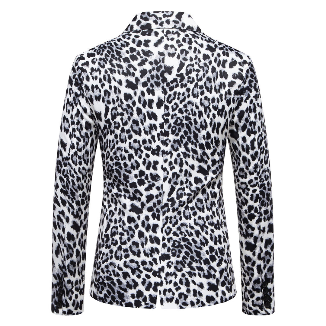 Herren stilvoller Blazer mit animalischem Muster und schmaler Passform Drune