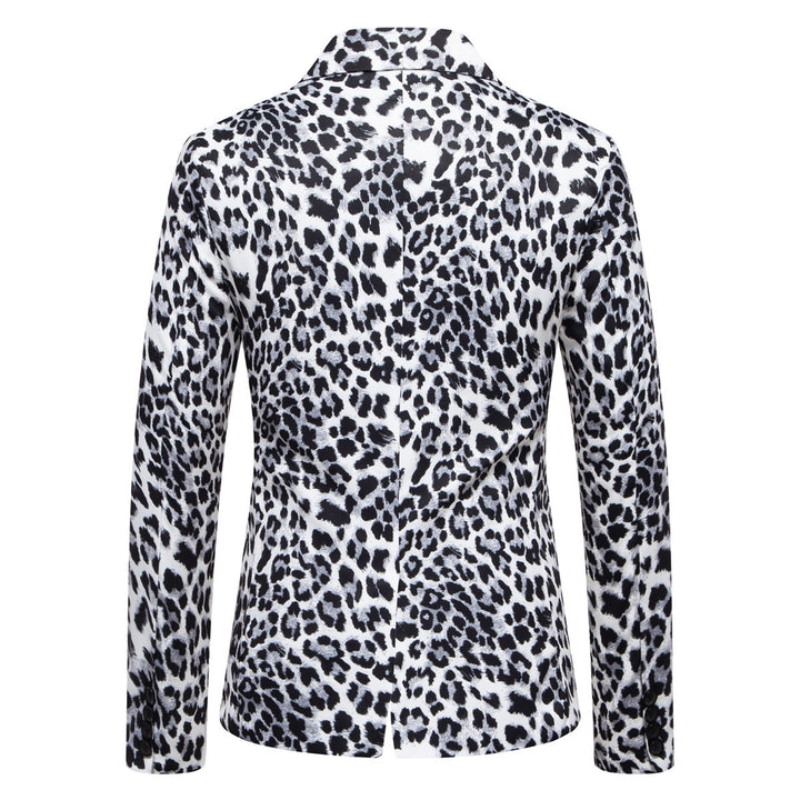 Herren stilvoller Blazer mit animalischem Muster und schmaler Passform Drune