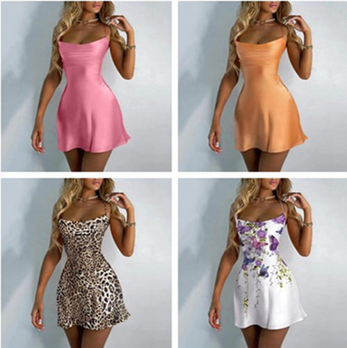 Damen Mini-Kleid mit tailliertem Schnitt und Spagettiträgern Drune