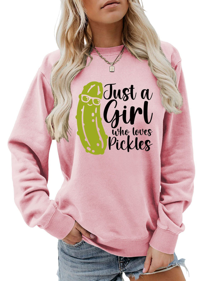 Damen Sweatshirt mit humorvollem Gurkenmotiv und lässigem Schnitt Drune