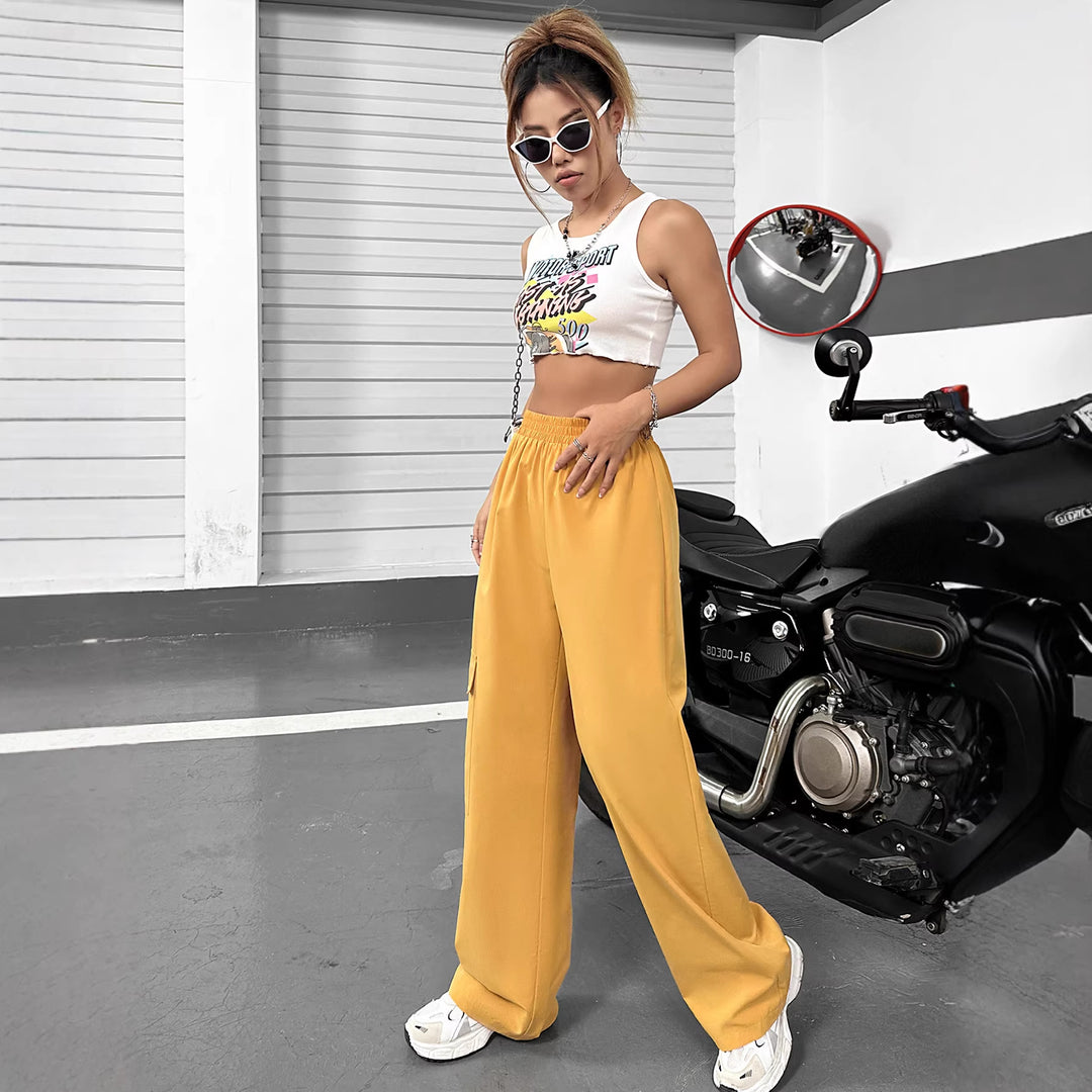 Damen Cargo-Hose mit elastischem Bund und seitlichen Taschen Drune