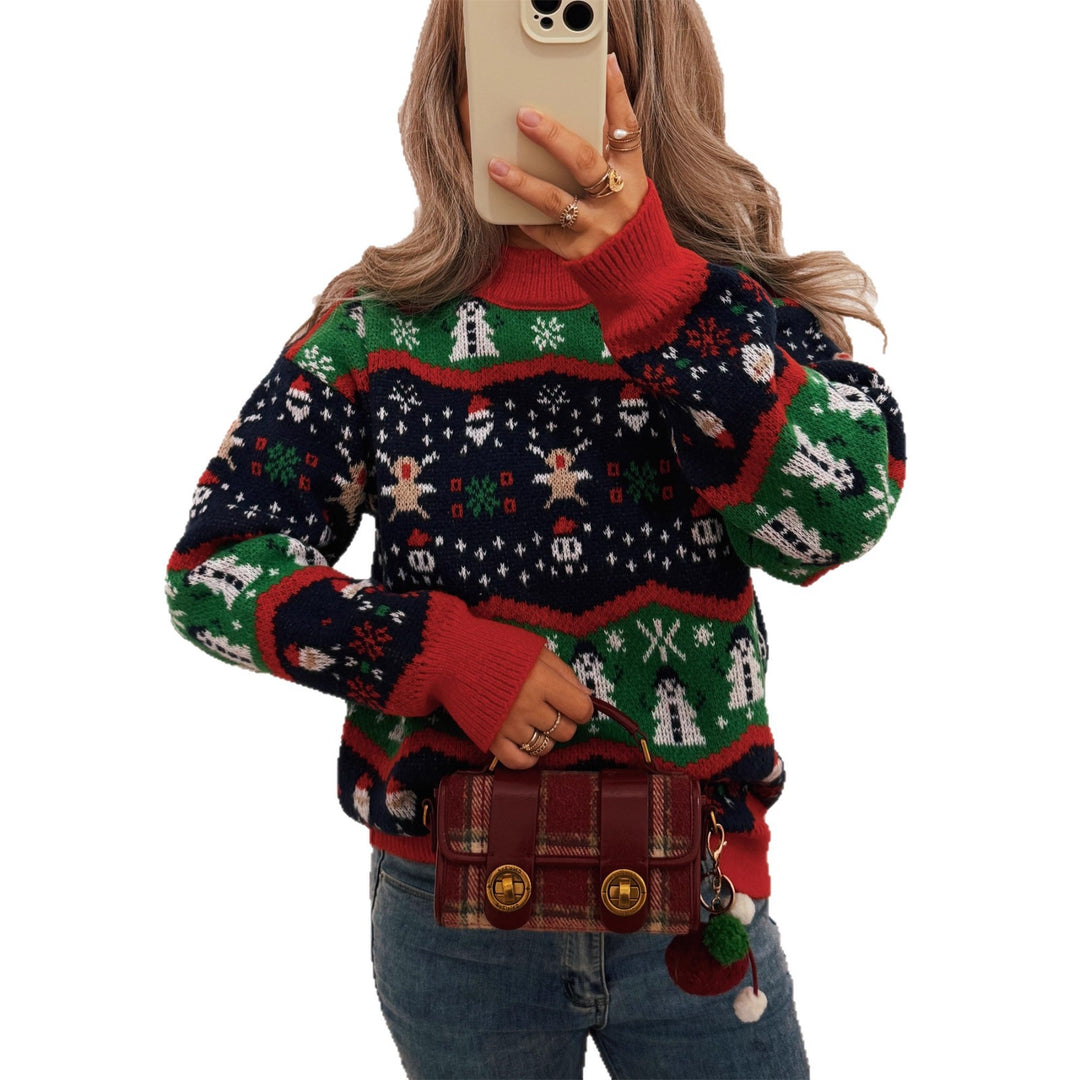 Damen Weihnachtspullover mit fröhlichem Motiv und lässigem Schnitt Drune