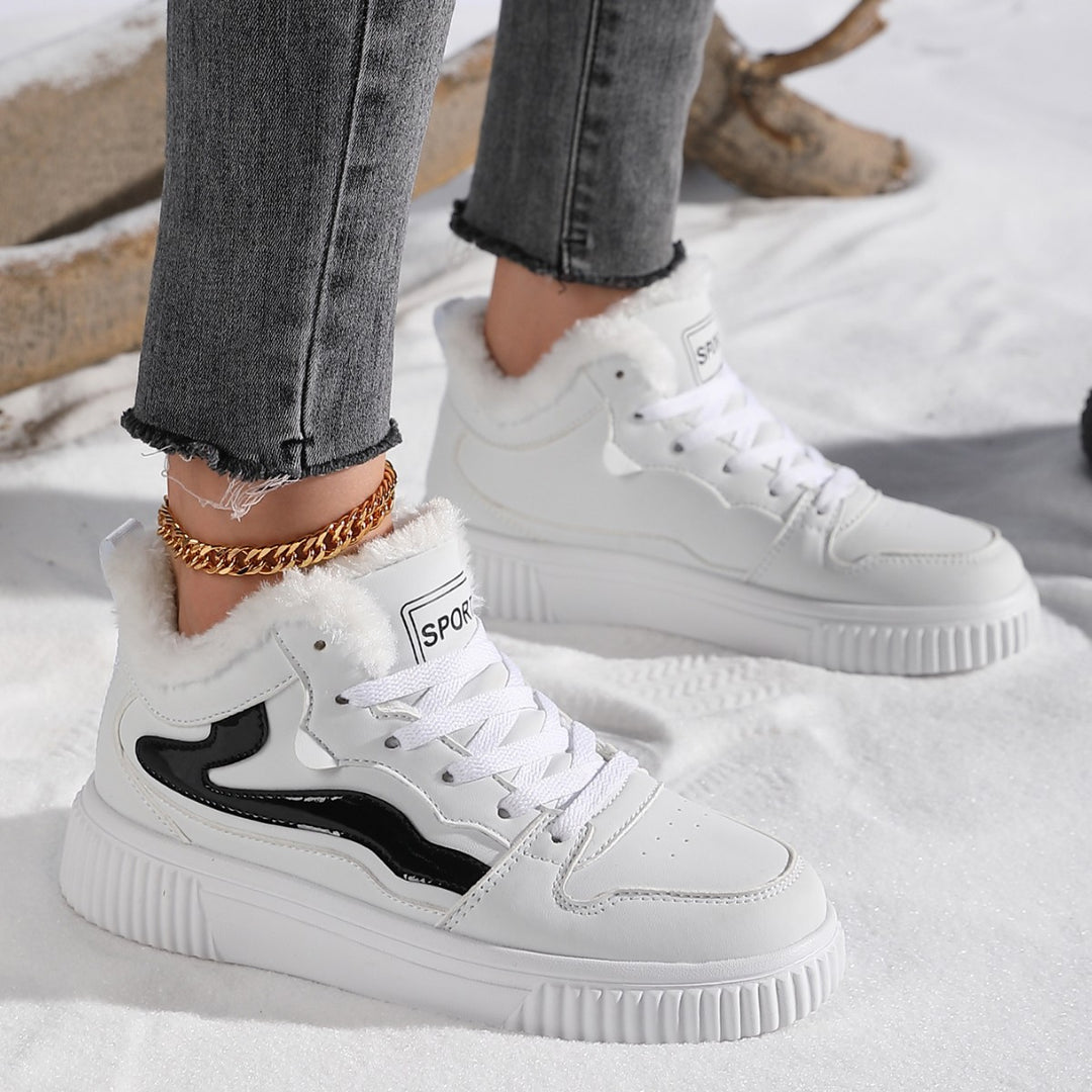 Damen Hochschnitt Sneakers mit warmem Fleecefutter und rutschfester Sohle Drune