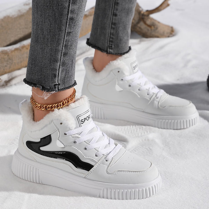 Damen Hochschnitt Sneakers mit warmem Fleecefutter und rutschfester Sohle Drune