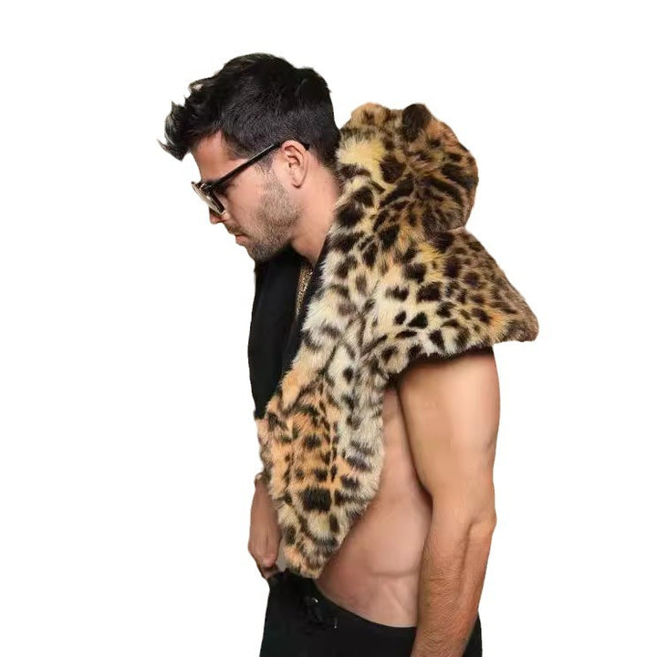 Herren Plüsch-Cape mit Kapuze Drune