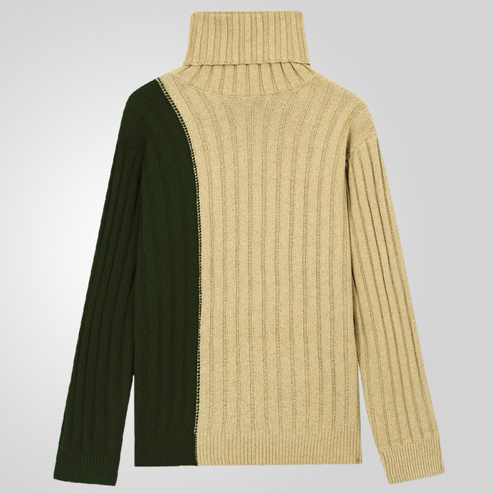 Herren Strickpullover mit modernem Stehkragen und farblich abgesetztem Design Drune