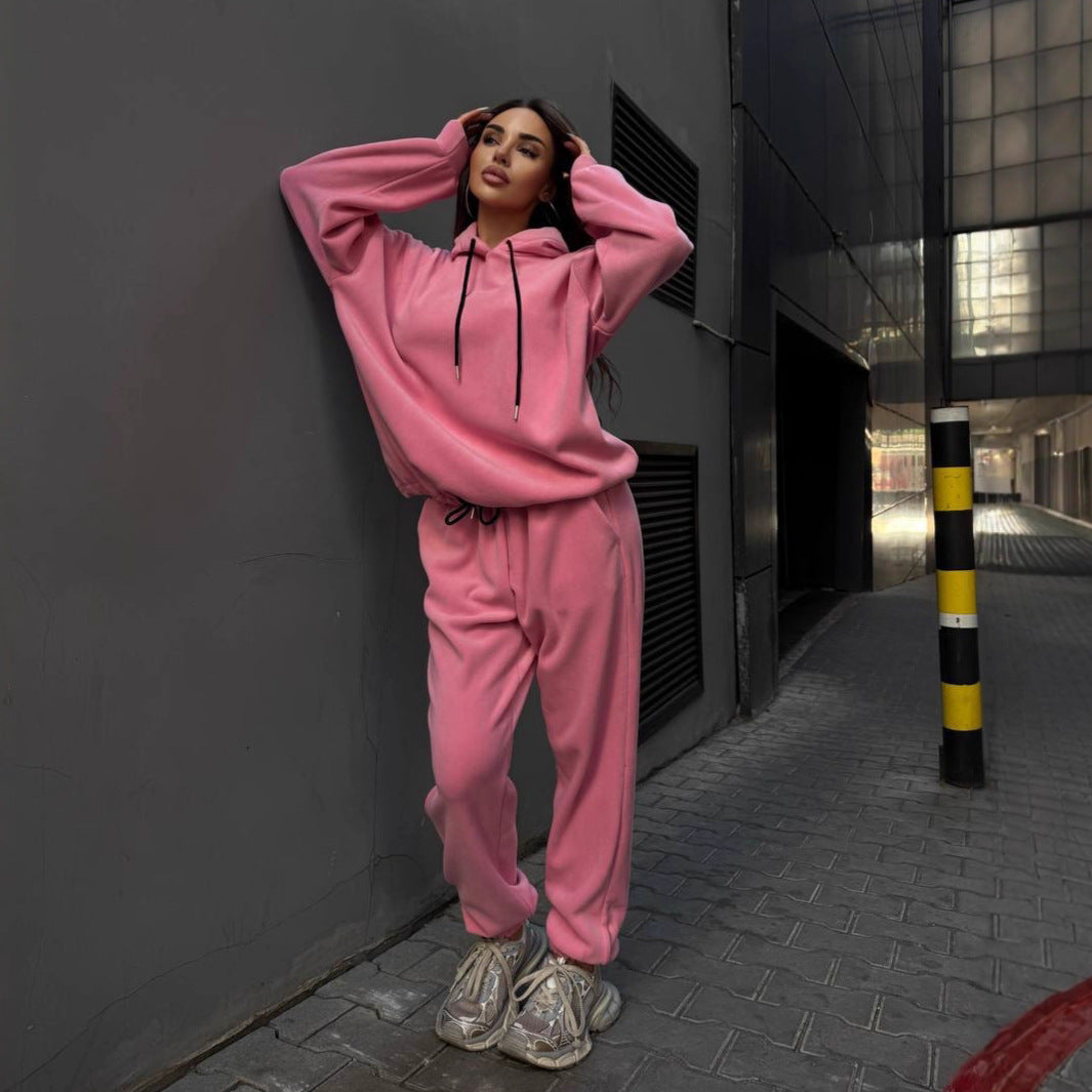 Damen komfortables Oversized Freizeitset Drune