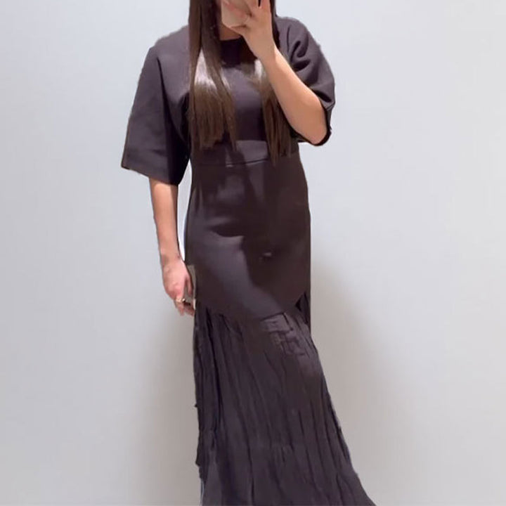 Damen Maxikleid mit elegantem Falten-Design und modernem Schnitt Drune