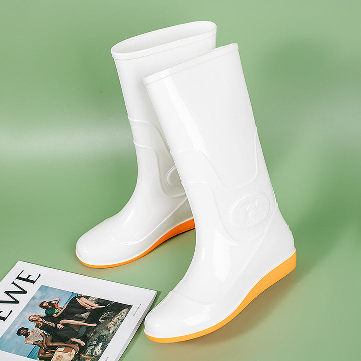 Damen wasserdichte Gummistiefel mit rutschfester Profilsohle und warmem Innenfutter Drune