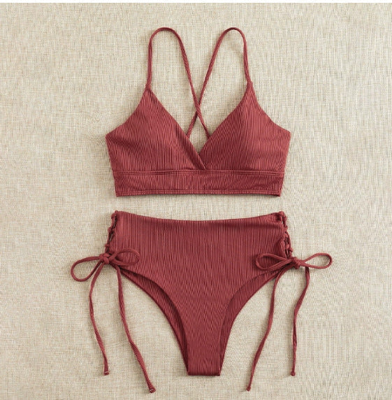 Damen Bikini-Set mit verstellbaren Trägern und raffinierten Schnürdetails Drune