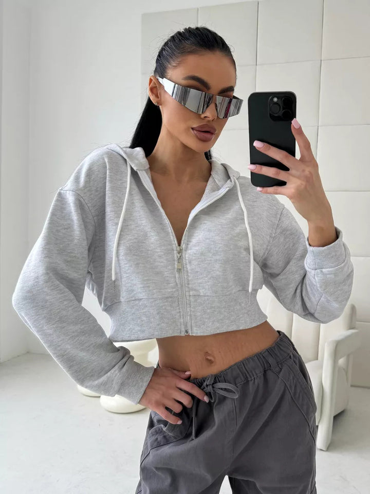 Damen modischer Cropped Hoodie Drune