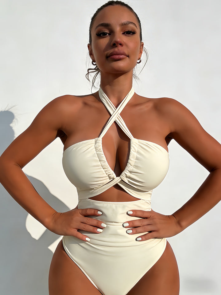 Damen Einteiliger Badeanzug mit elegantem Knoten-Design Drune