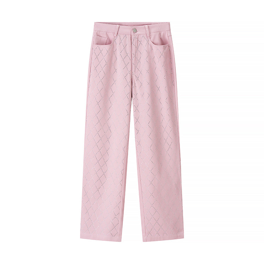 Damen Hochtaillierte Karottenhose mit strukturiertem Muster Drune