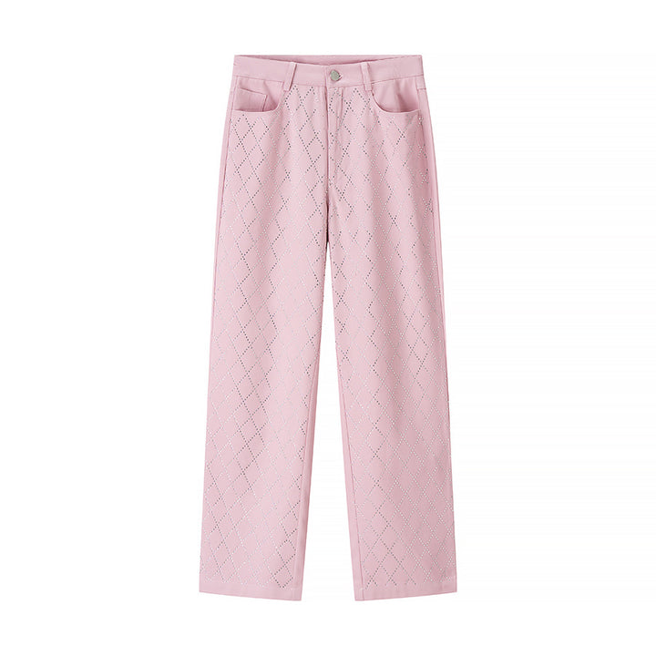 Damen Hochtaillierte Karottenhose mit strukturiertem Muster Drune