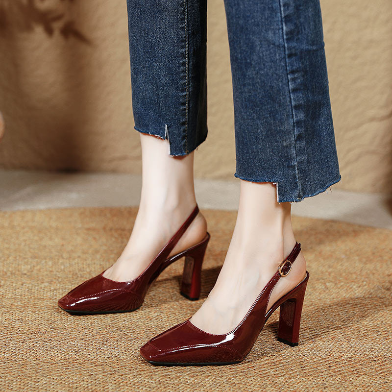 Damen Slingback-Pumps mit elegantem Rechteckabsatz Drune
