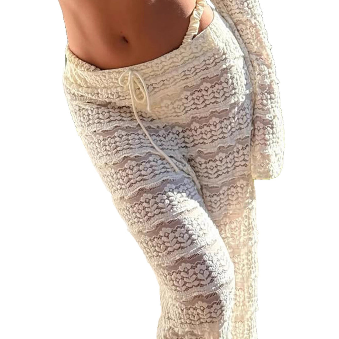 Damen Fußlose Boho-Hose mit gesticktem Detail Drune