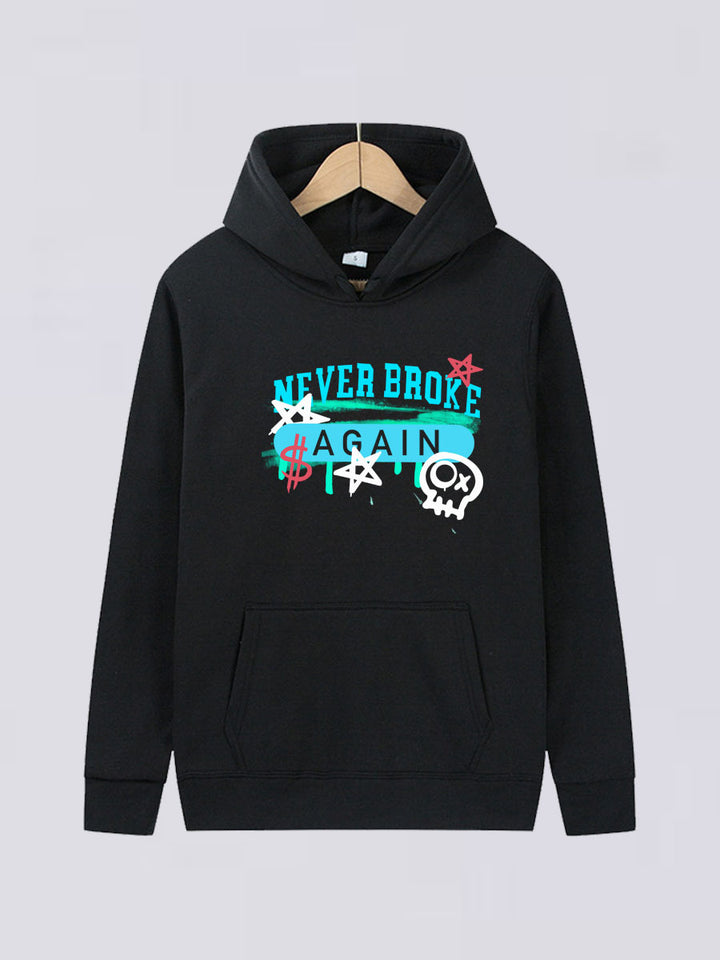 Damen Kapuzenpullover mit kreativem Motiv und Kängurutasche Drune
