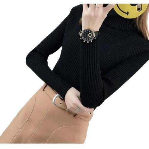 Damen Hochwertiger Rollkragenpullover mit Rippstruktur Drune