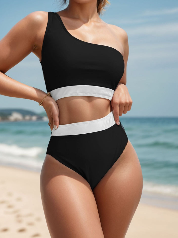 Damen Einseitiger Bikini mit hohem Bund Drune