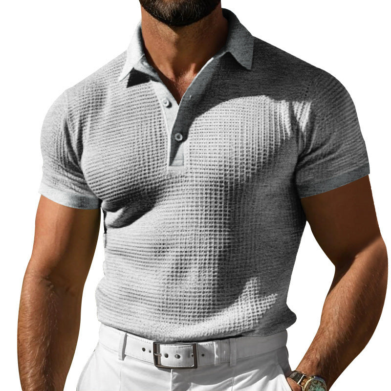 Herren nan Poloshirt mit Strukturstrick und schmalem Schnitt Drune