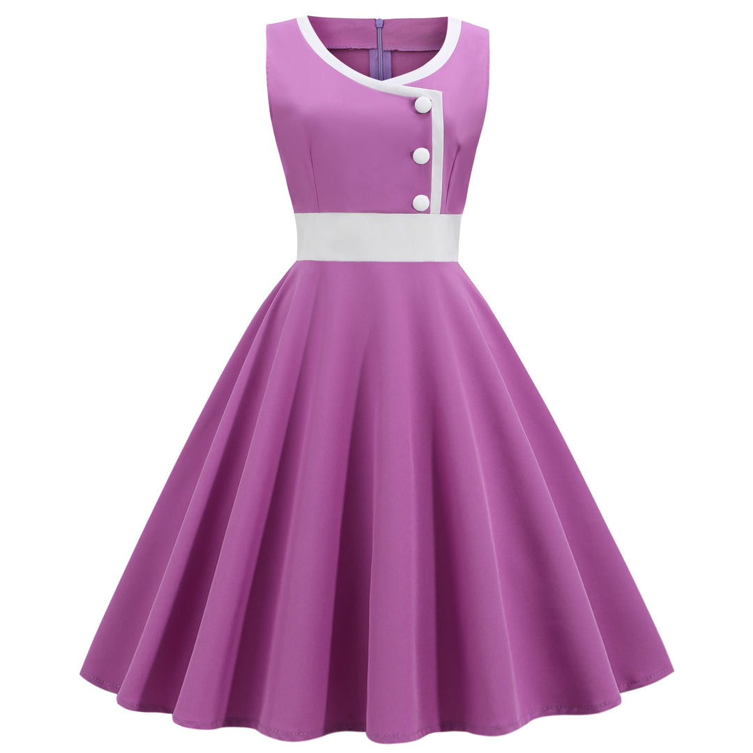 Damen Swingkleid mit hochwertigem A-Linien Schnitt und eleganten Knopfdetails Drune