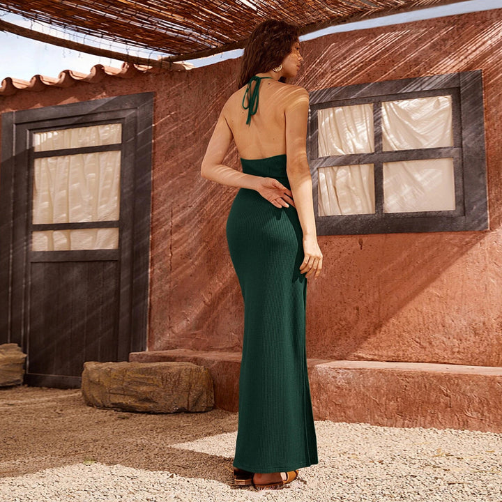 Damen Maxikleid mit edler Rippstruktur und figurbetontem Schnitt Drune