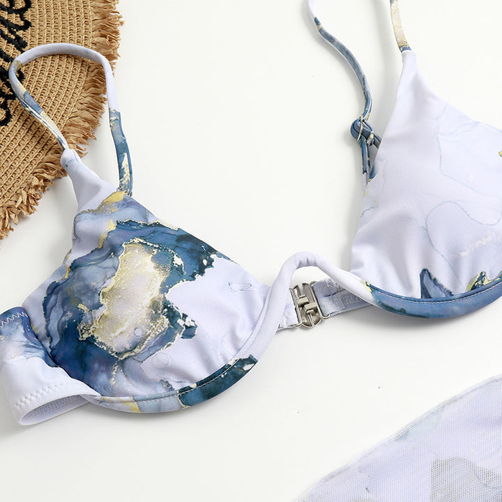Damen Triangel-Bikini-Set mit elegantem Wickeltuch und qualitativem Material Drune