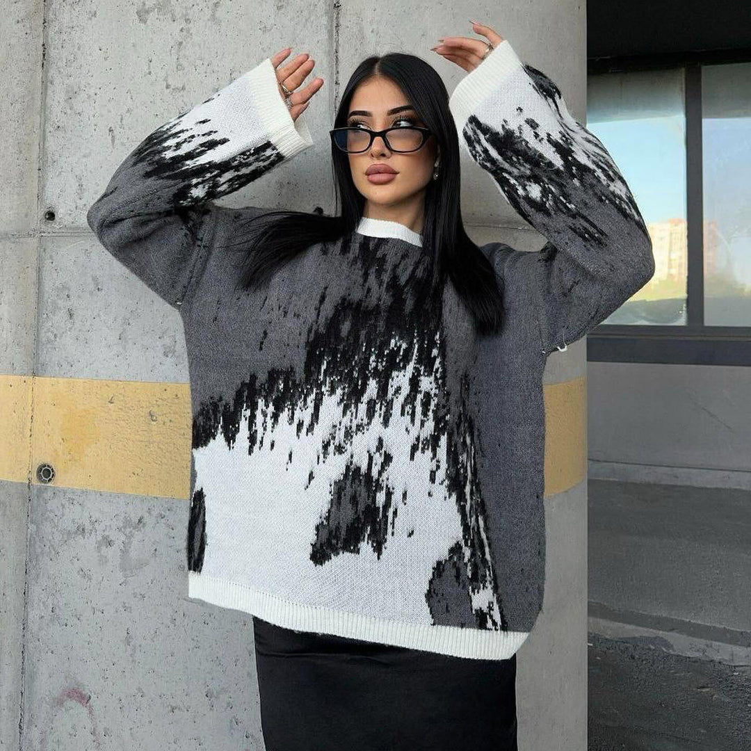 Damen gemütlicher Pullover mit modernem Farbverlauf Drune