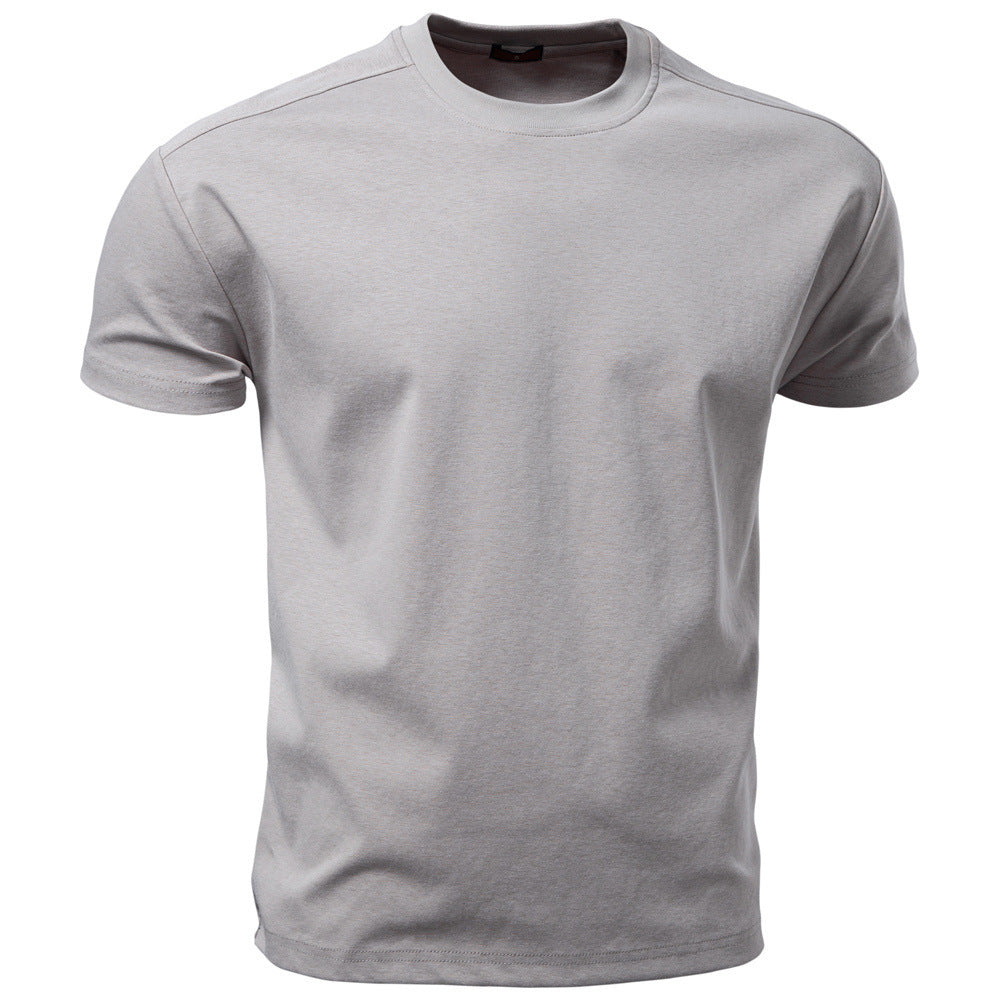 Herren nan klassisches Baumwolljersey Rundhalsshirt mit verstärktem Kragen Drune