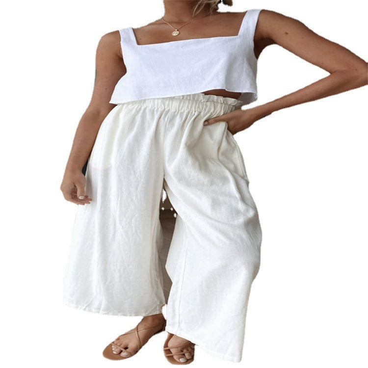 Damen Weite Sommerhose mit elastischem Bund und stilvollem Schnitt Drune