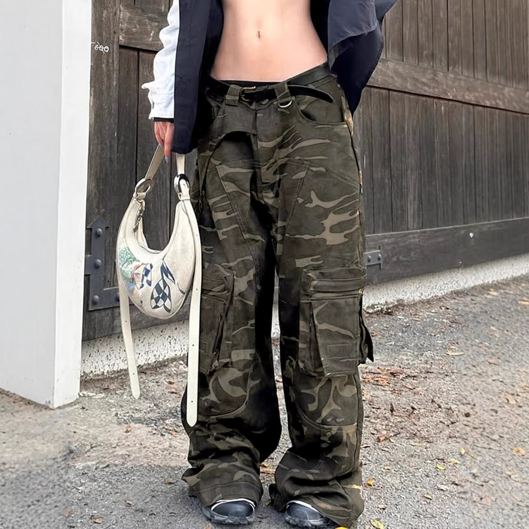 Damen Cargo-Hose im lässigen Camouflage-Stil mit großzügigen Taschen Drune