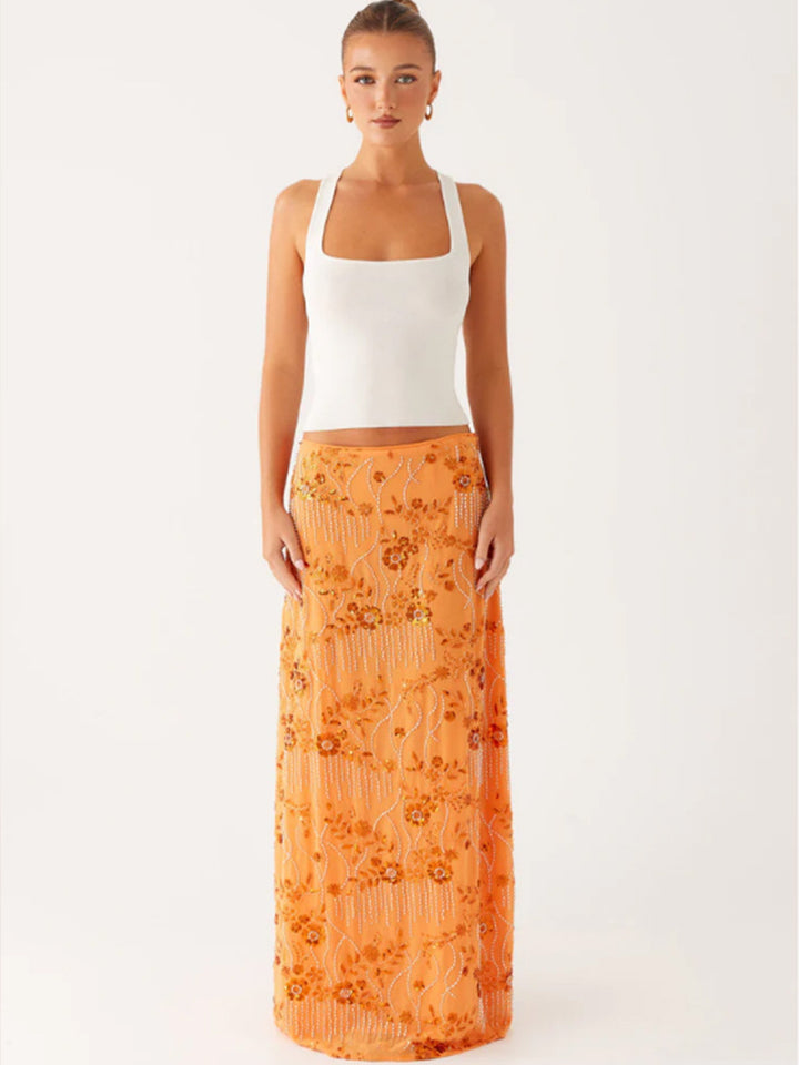 Damen Badeanzug mit verführerischem Rock und funkelnden Applikationen Drune