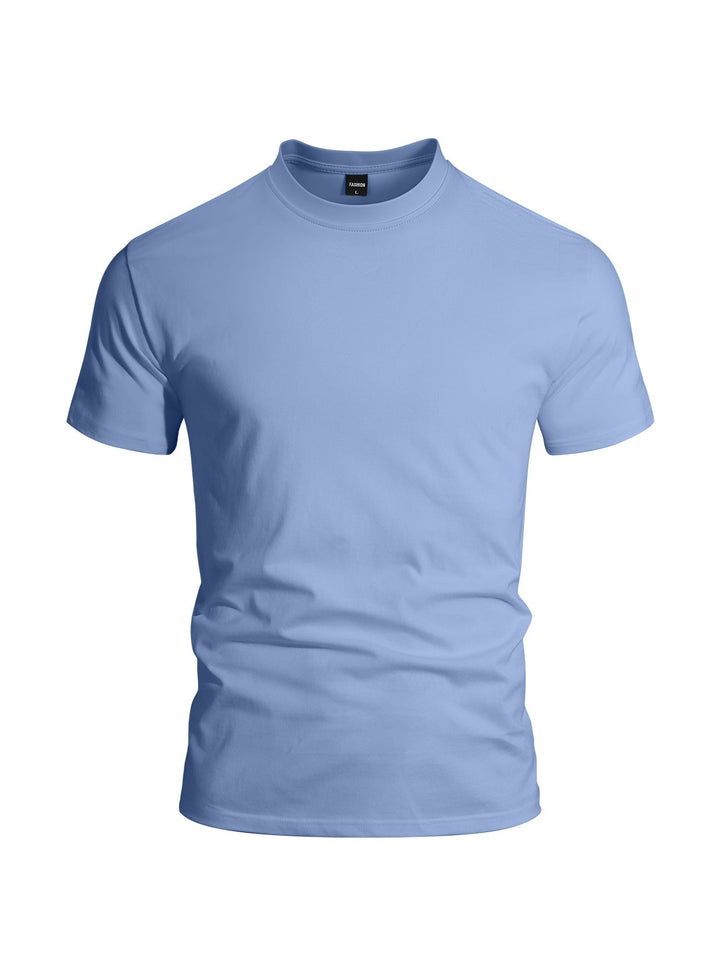 Herren nan eng anliegendes Rundhals-Basicshirt aus Singlejersey mit verstärktem Nackenband Drune