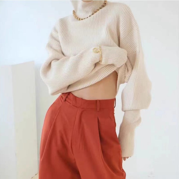 Damen Rollkragenpullover mit strukturiertem Rippdesign Drune