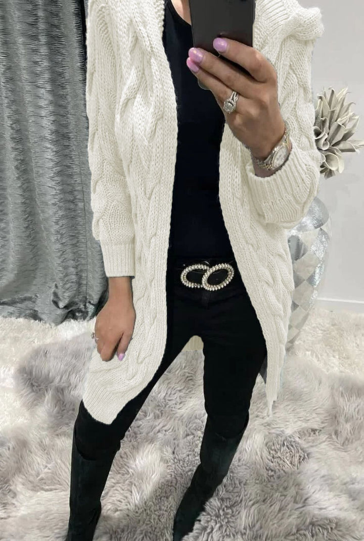 Damen Strickjacke mit modischem Zopfmuster Drune