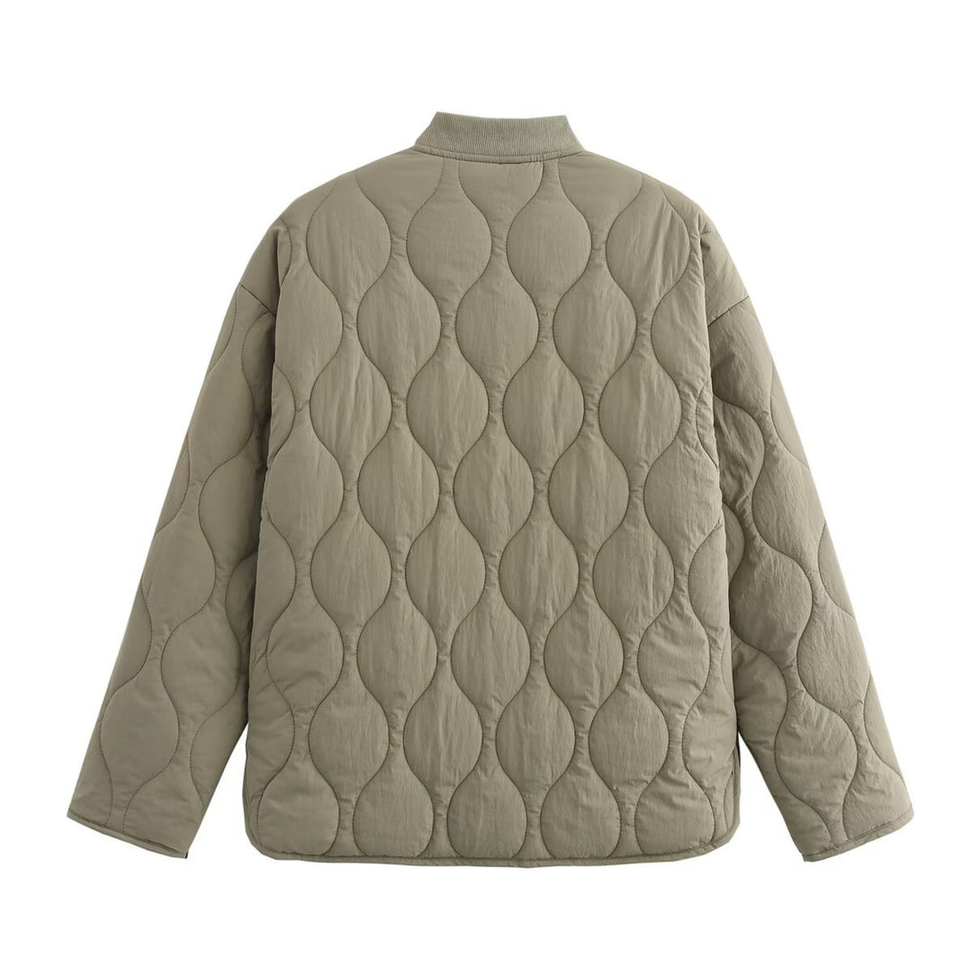 Damen gesteppte Übergangsjacke mit praktischen Taschen und elegantem Stehkragen Drune