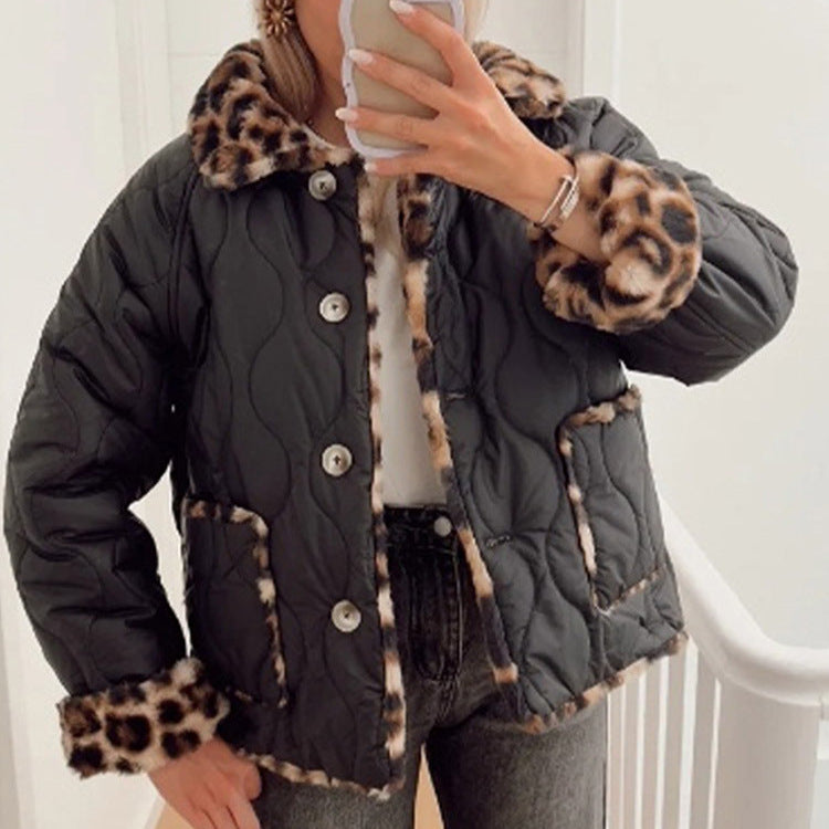 Damen Kunstfelljacke mit modischem Leopardenmuster und komfortablem Schnitt Drune