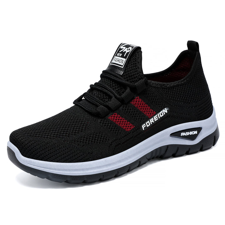 Herren nan atmungsaktive leichte Sportschuhe mit Strickobermaterial und gedämpfter Laufsohle Drune