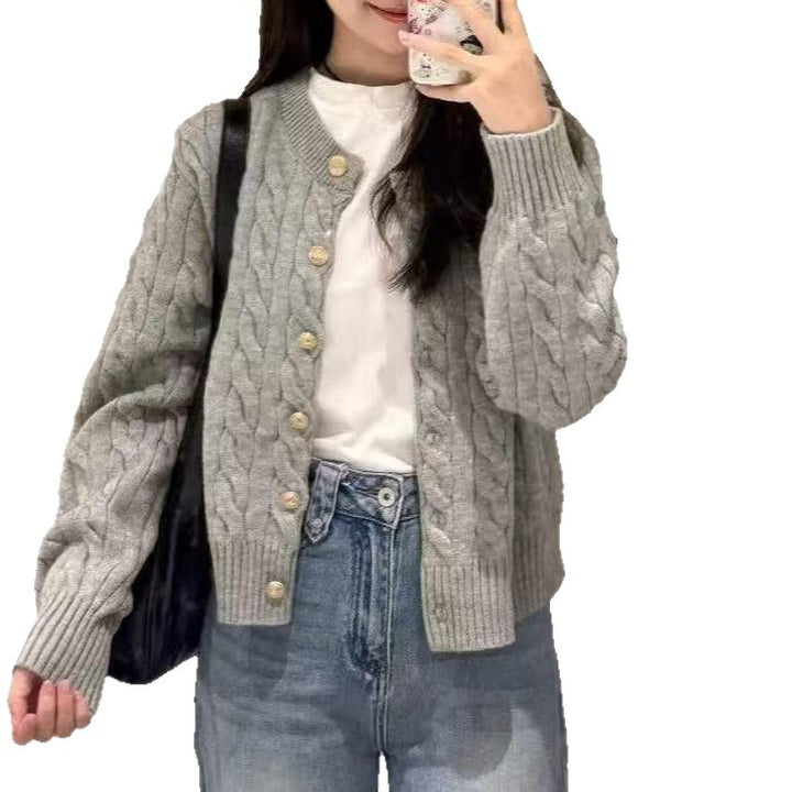 Damen Kuschelige Strickjacke mit Zopfmuster Drune
