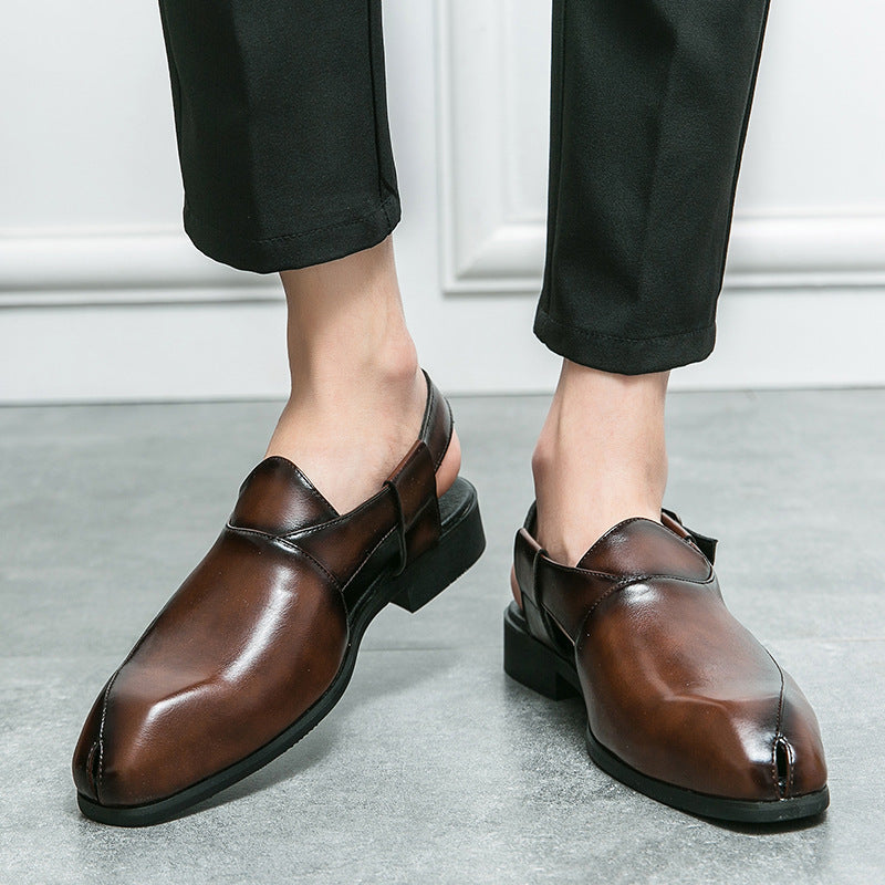 Damen elegante Leder-Mokassins mit verstellbarem Riemen Drune