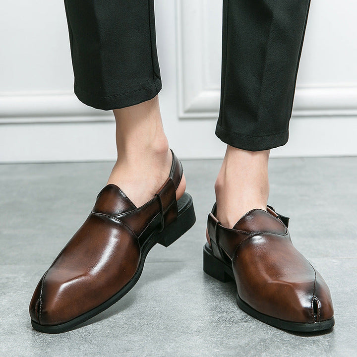 Damen elegante Leder-Mokassins mit verstellbarem Riemen Drune
