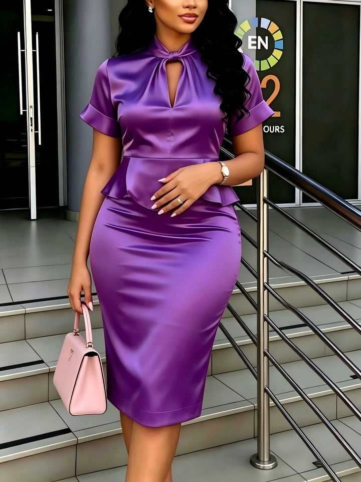 Damen Elegantes Kleid mit dekorativen Rüschendetails Drune