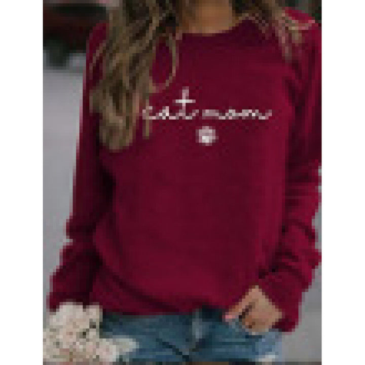 Damen Sweatshirt mit kreativem Katzenmama-Design Drune