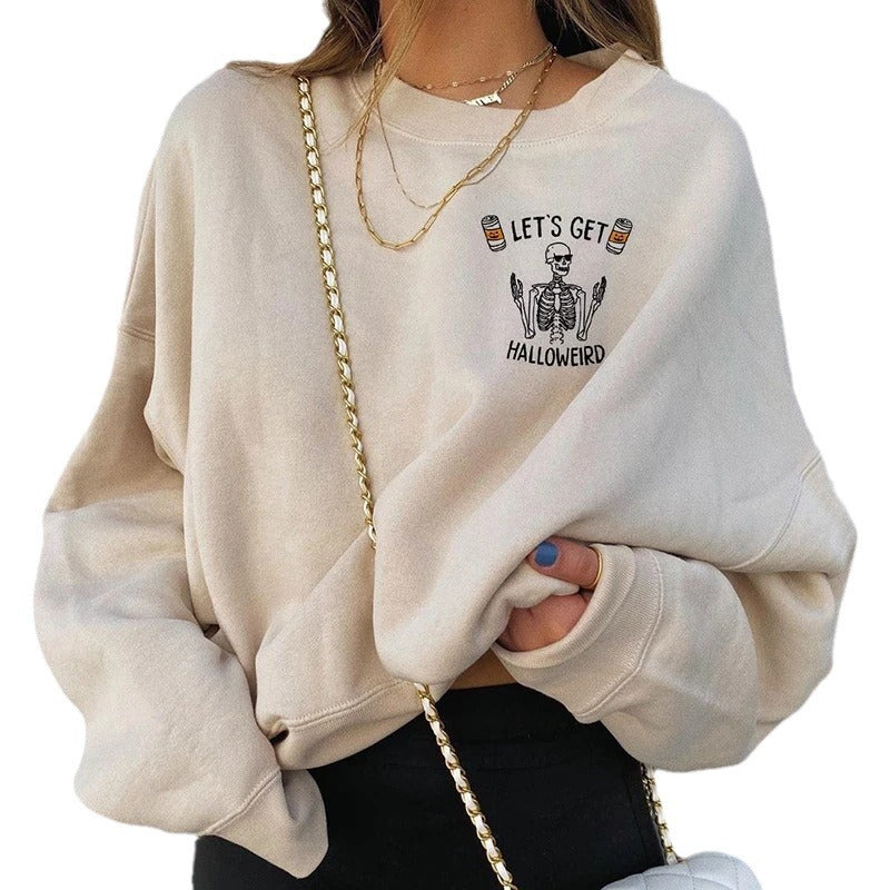 Damen Sweatshirt mit kreativem Halloween-Design Drune